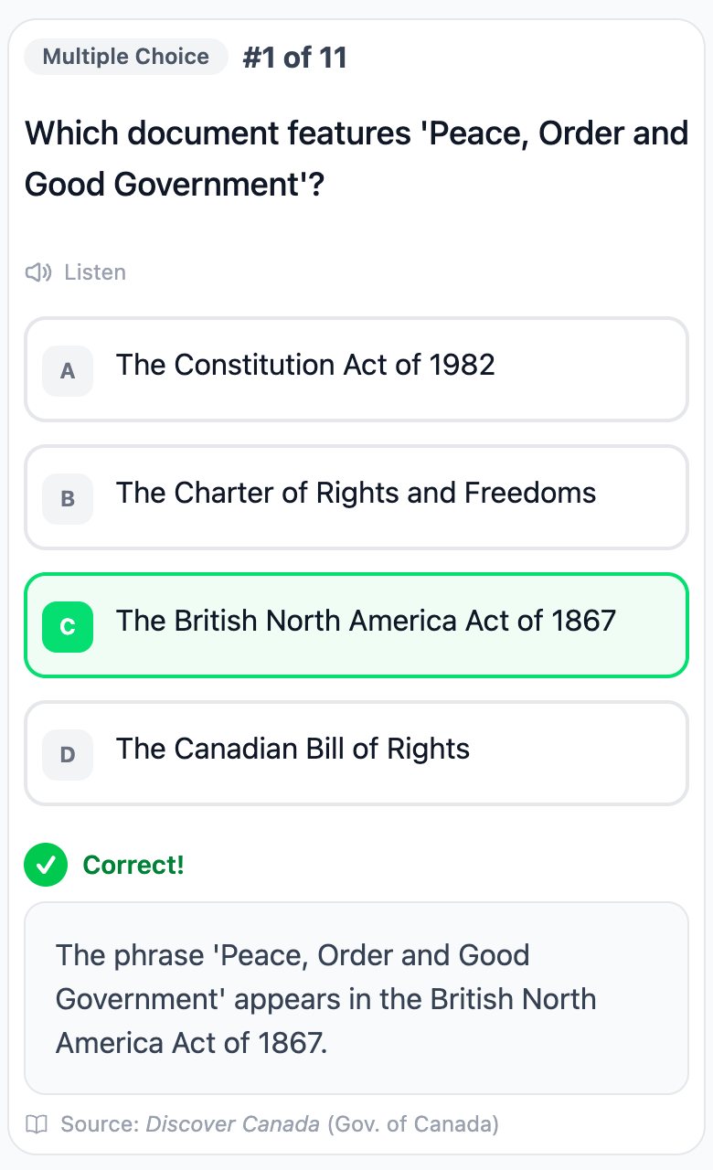 A practice question answered correctly on an iPhone, with the explanation shown